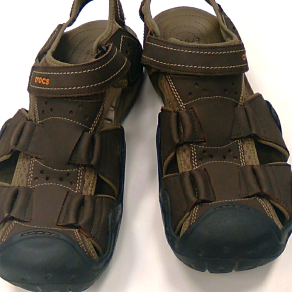 Crocs leather Swiftwater sandal size 13